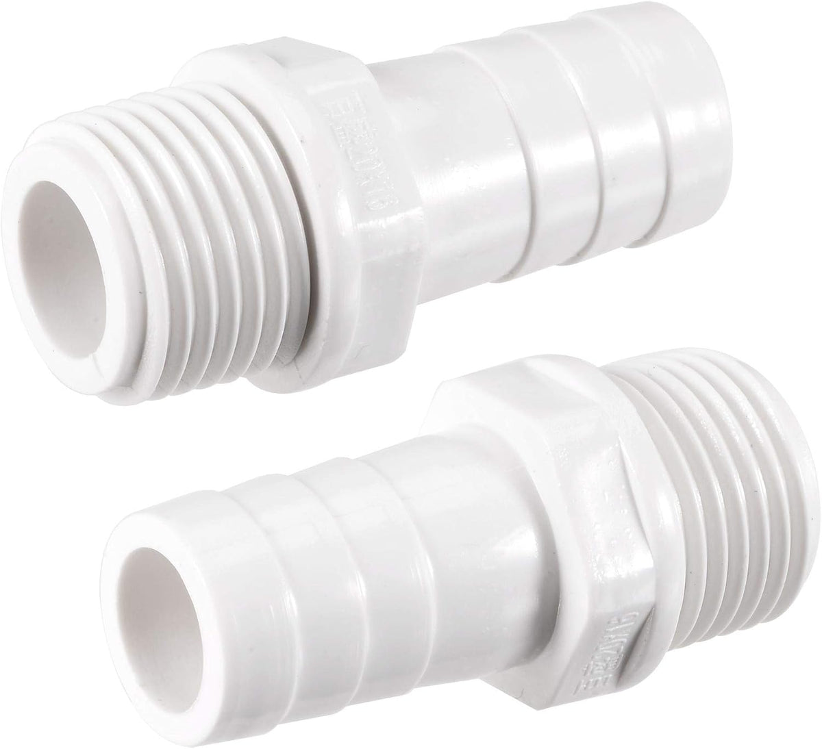 PVC Tube Fitting Adapter 16mm Barbed x G1/2 Male White for Aquariums, Water Tanks, Tubs, Pools 2Pcs