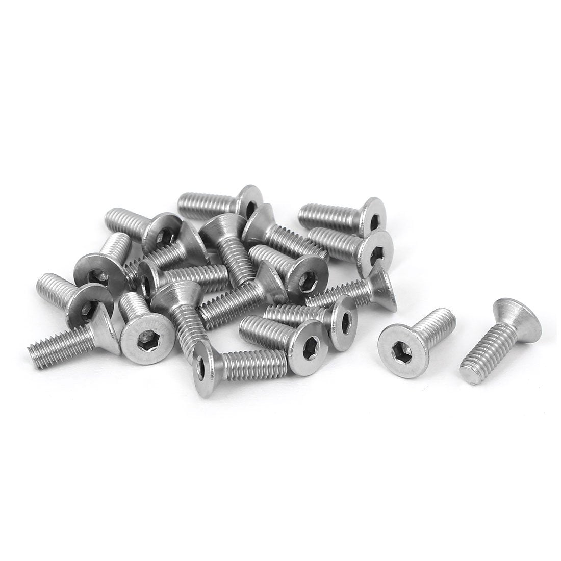 M4x12mm 316 Stainless Steel Flat Head Hex Socket Cap Screw Bolt Fastener 20pcs