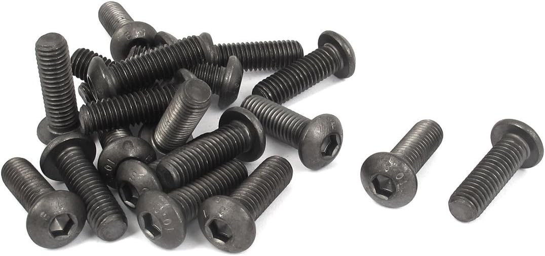 M8 x 25mm Alloy Steel Hex Bolt Socket Head Cap Screws Black 20 Pcs
