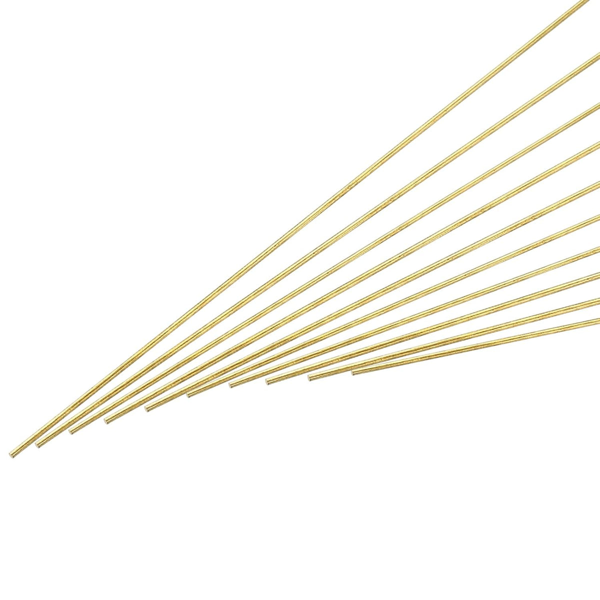 1.5mm x 500mm Brass Round Rod, Metal Solid Shaft Rods Lathe Bar Stock for DIY Crafts Model Car Helicopter Airplane 10pcs