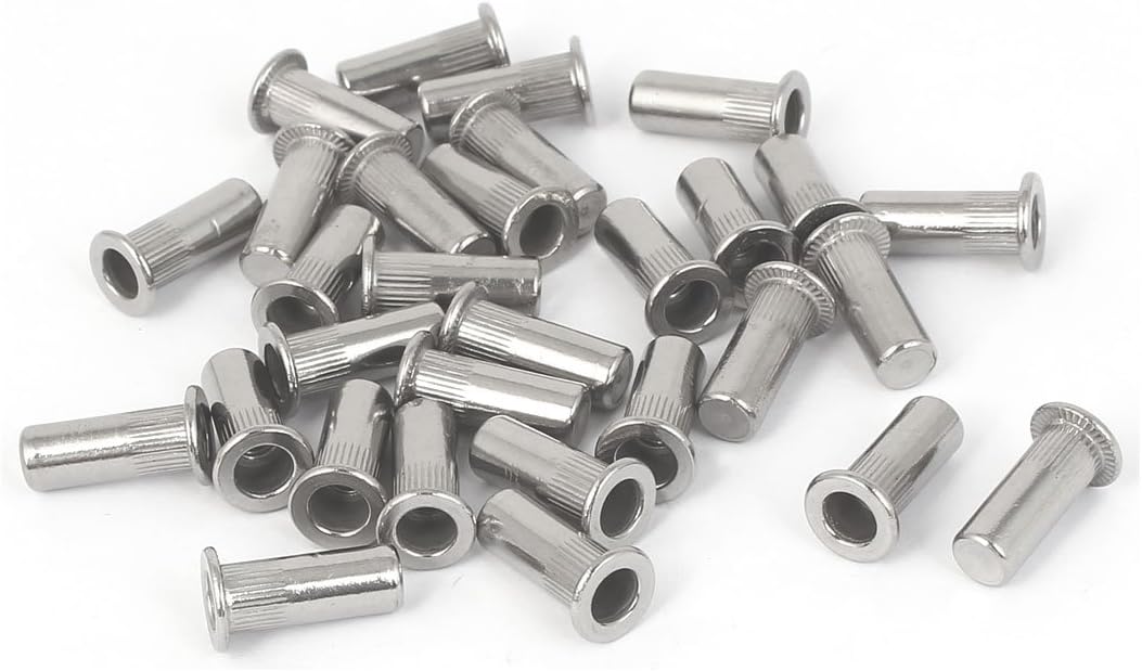 M4x16mm 304 Stainless Steel Straight Knurled Closed End Rivet Nut Fastener 30pcs