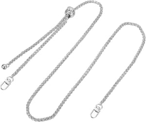 Purse Chain Strap, 50 Inch Adjustable Bag Chains Strap Replacement Crossbody Chain Strap Handbag Chains for DIY Wallet Clutch Bags, Silver