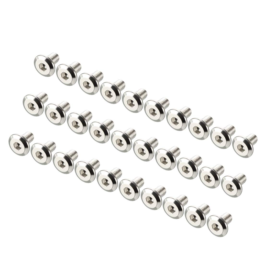 M6x10mm Furniture Bolts Hex Socket Screws Fastener Carbon Steel 30pcs