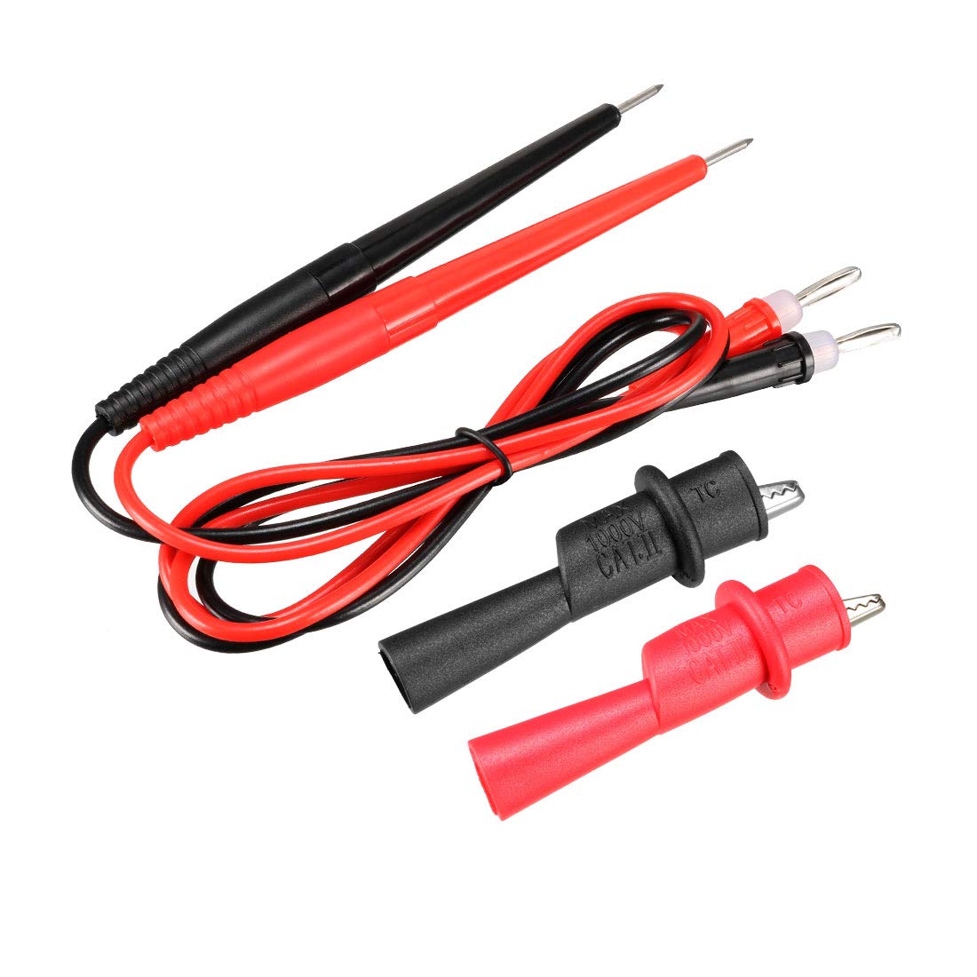 Test Leads, Digital Multimeter Probes Electrical Test Probe with Alligator Clips 10A 1000V 4-in-1 Set