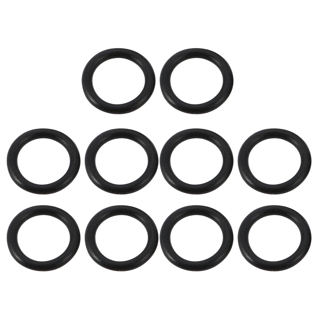 10pcs Black 8mm Outer Dia 1mm Thickness Sealing Ring O-Shape Rubber Grommet