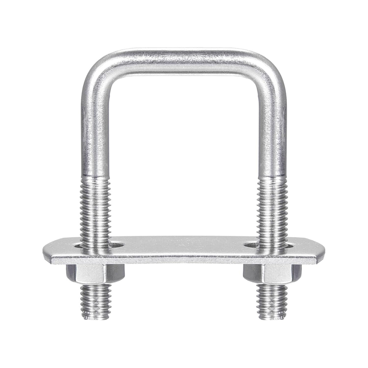Square U-Bolts, 10 Sets 27mm(1.06") Inner Width 50mm Length M6 304 Stainless Steel U Clamp Bolt with Nuts and Plates, for Boat Trailer