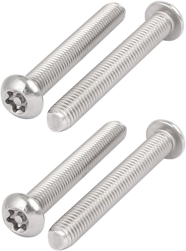 M8x60mm 304 Stainless Steel Button Head Torx Security Machine Screws 4pcs