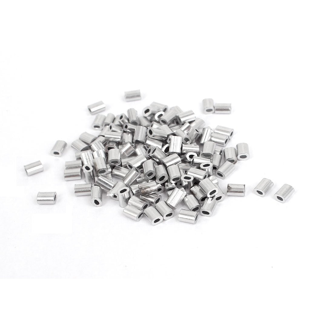 1mm Wire Rope Aluminum Sleeves Clip Fittings Loop Sleeve Cable Crimps 100pcs