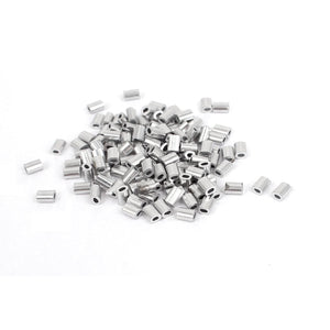 1mm Wire Rope Aluminum Sleeves Clip Fittings Loop Sleeve Cable Crimps 100pcs