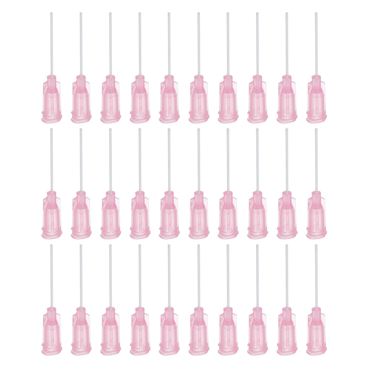 100 Pcs 20G Plastic Dispensing Needles with Luer Lock, 1" PTFE Needle Tube PP Heat-Resistant Plastic Blunt Tip for Liquid Glue Gun, Pink