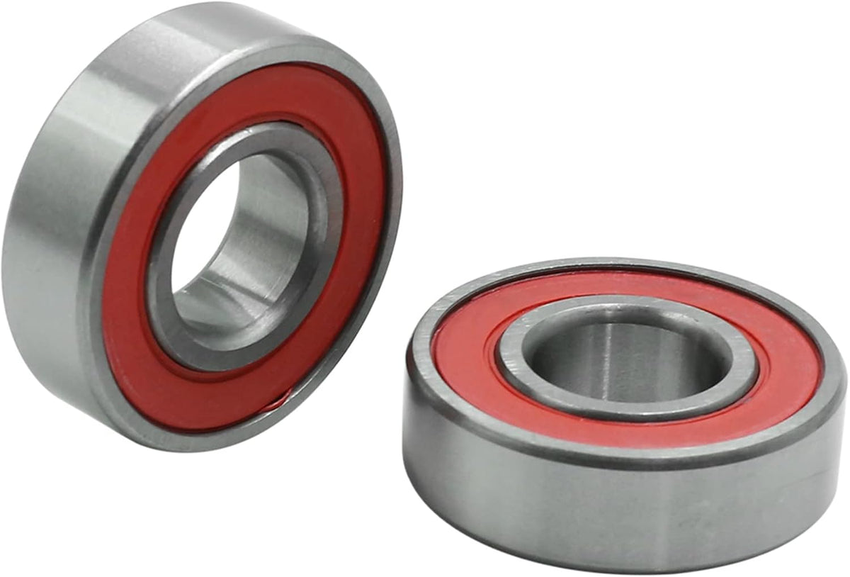 2pcs 6003RS Deep Groove Sealed Shielded Ball Bearing Universal 35 x 17 x 10mm Replacement Red Silver Tone