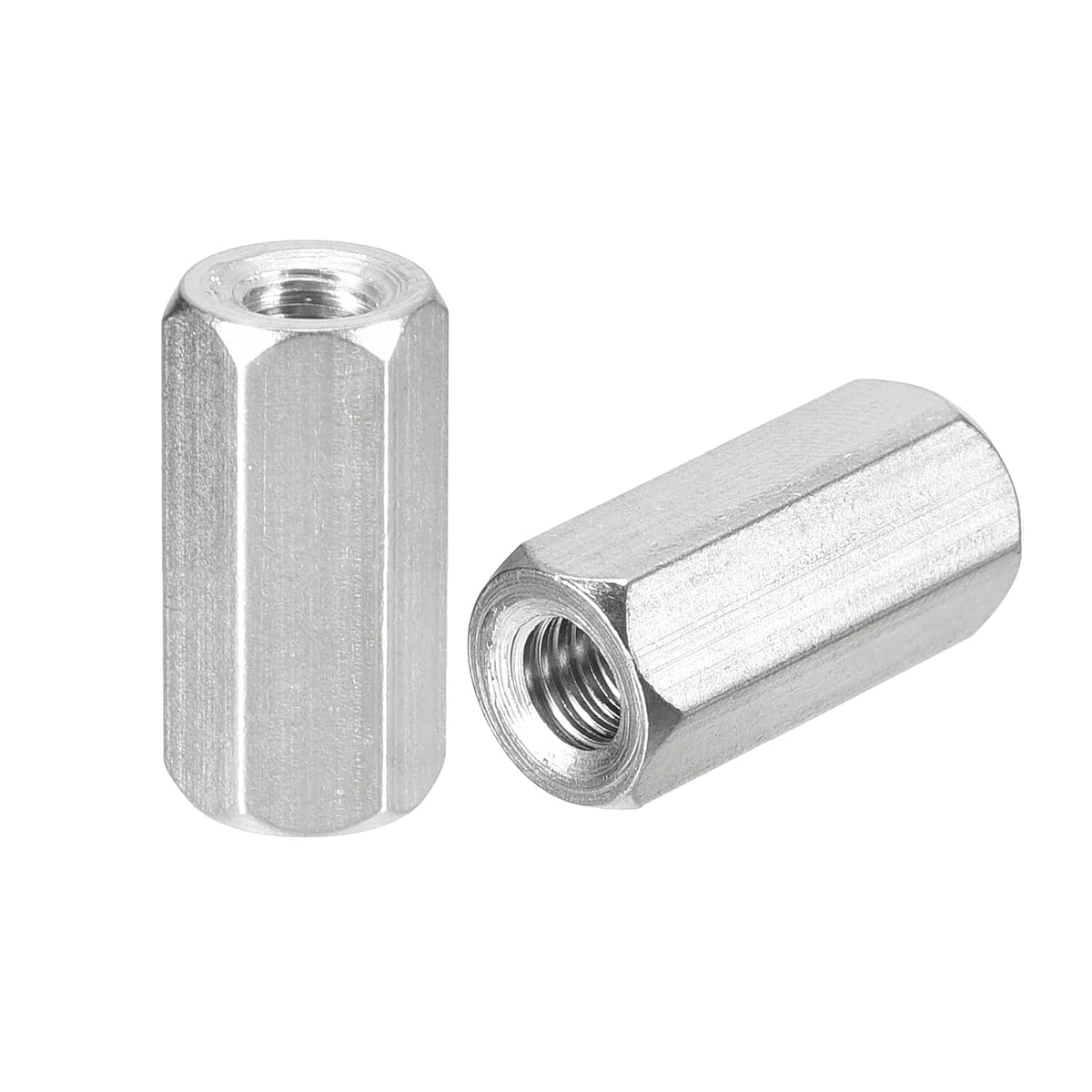 M6 x 1-Pitch 25mm Length Coupling Nuts, 15pcs 304 Stainless Steel Metric Hex Rod Coupling Nuts