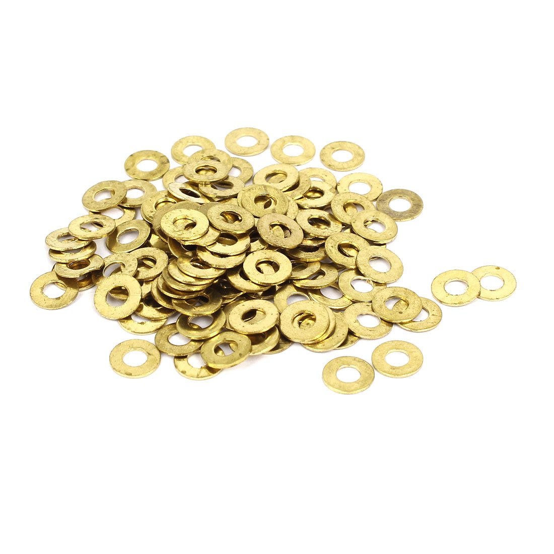 a16032800ux0934-DM Crush Washers, Flat Ring Copper, Gold Tone, 3 mm x 7 mm x 0.5 mm Size (Pack of 100)