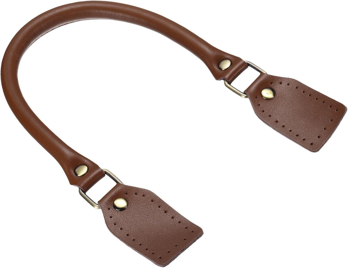 Purse Straps, 24 Inch Genuine Leather Strap, Leather Purse Handles Handbag Handles Replacement for Mini Pouch, DIY Handcrafted Bag Making Accessories, Coffee