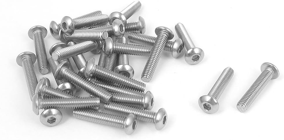 M4x20mm Hex Socket Machine Screw Countersunk Round Head Bolts 30PCS
