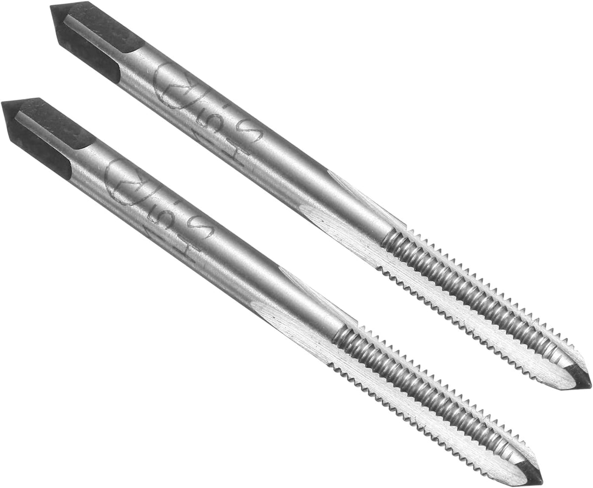 2pcs Hand Bottom Tap M5 x 0.8 H2 Metric Thread Bottoming Style Threading Taps High Speed Steel HSS6542 Straight Flutes Screw Tapping Tool