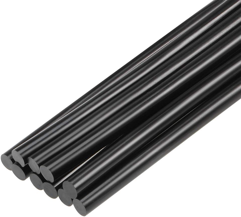 Mini Hot Glue Gun Sticks 11-inch x 0.27-inch for Glue Guns, Black 10pcs