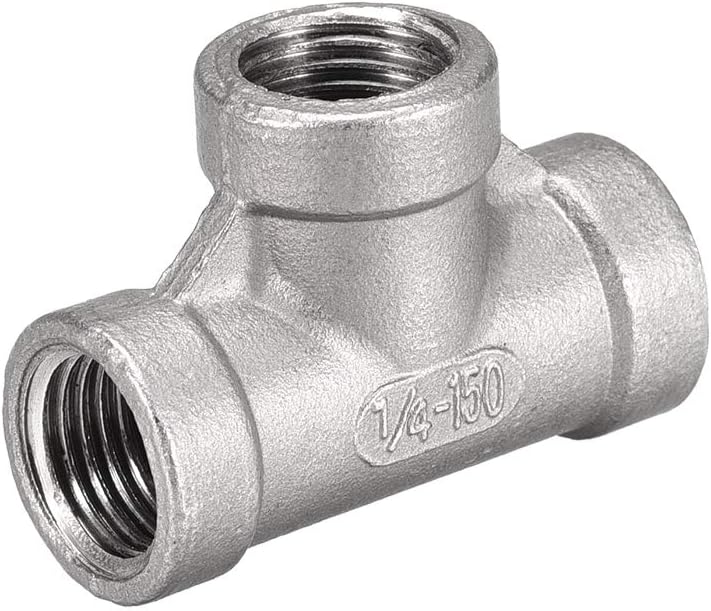 Stainless Steel 304 Cast Pipe Fitting 1/4BSPT Female Thread Class 150 Tee Shaped Connector Coupler