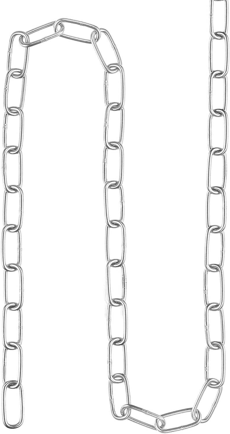 Proof Coil Chain 6 Meter 1.2mm Thick 17Lbs Load Capacity, Zinc Plated 304 Stainless Steel for Clothes Hanging Guardrail