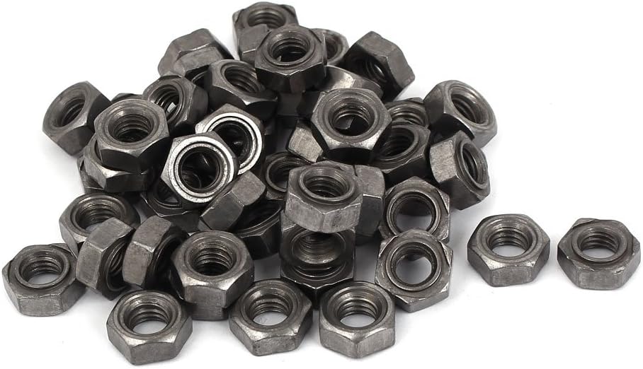 M8 Female Thread 1.25mm Pitch Carbon Steel Hexagonal Weld Nuts DIN 929 50 Pcs