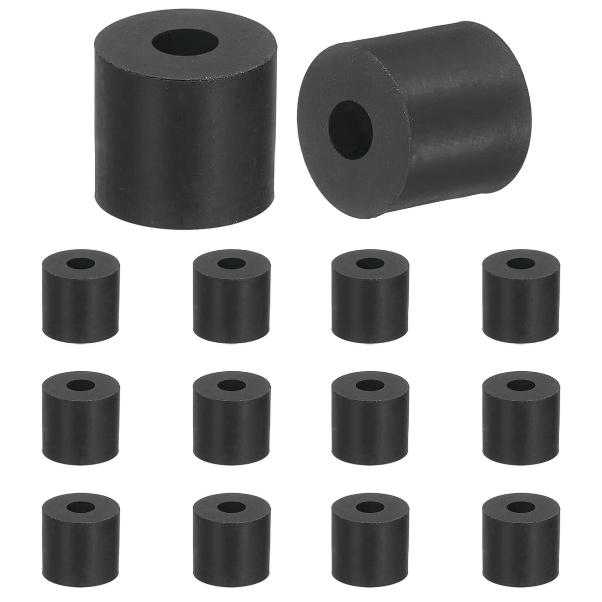 14 Pcs Multi Purpose Rubber Spacer, 0.16" OD x 0.6" ID x 0.6" Thickness Anti-Vibration Isolation Rubber Bushings Grommets Spacers Washers for Home Cars Boat Accessories (Black)