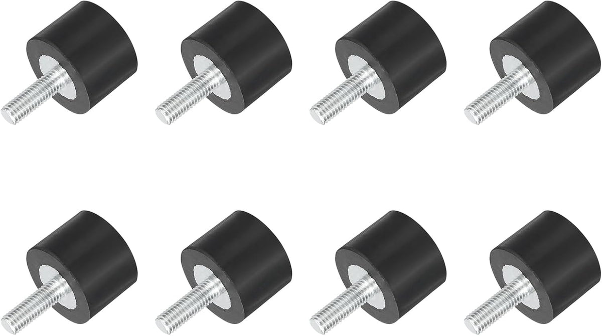 M5 Thread Rubber Mounts, Vibration Isolators, Cylindrical Shock Absorber with Studs 20 x 15mm 8pcs