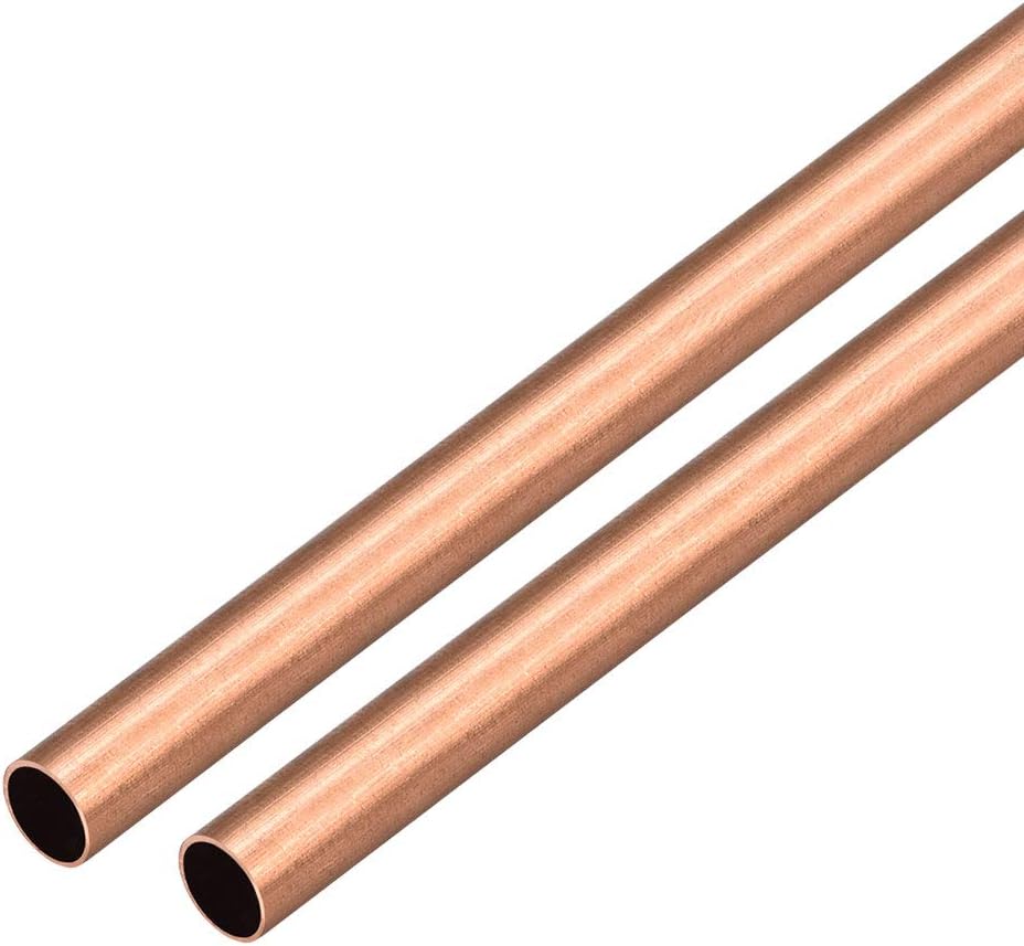 2Pcs Copper Round Tube Pipe 9mm Outside Diameter X 8mm Inside Diameter 500mm Long