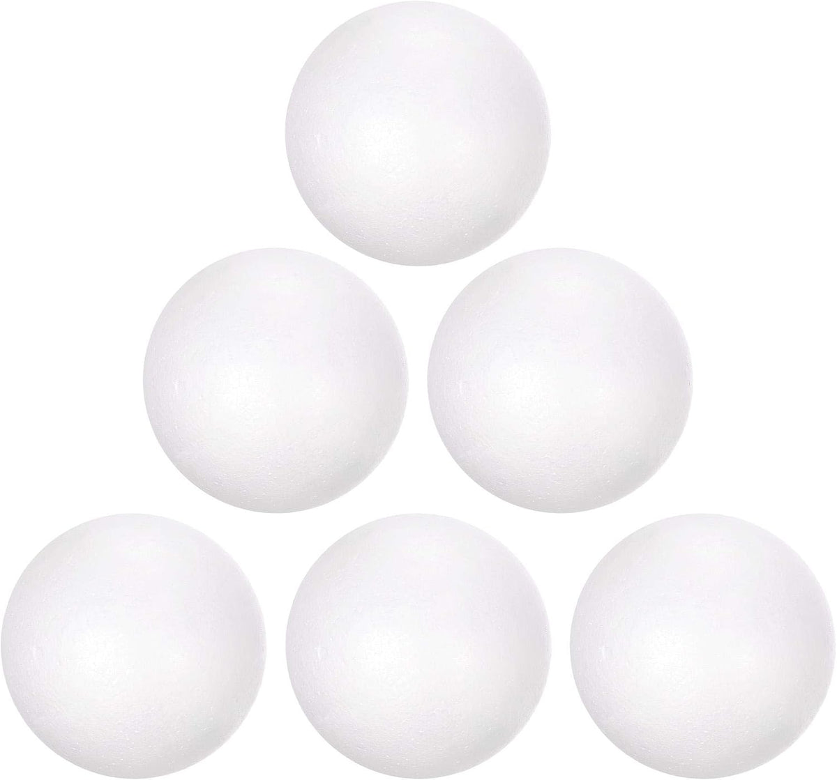 LinkMejor 6Pcs 3" White Polystyrene Foam Balls Smooth Round Solid Ball for Crafts, Art, DIY, Household, Party Decorations
