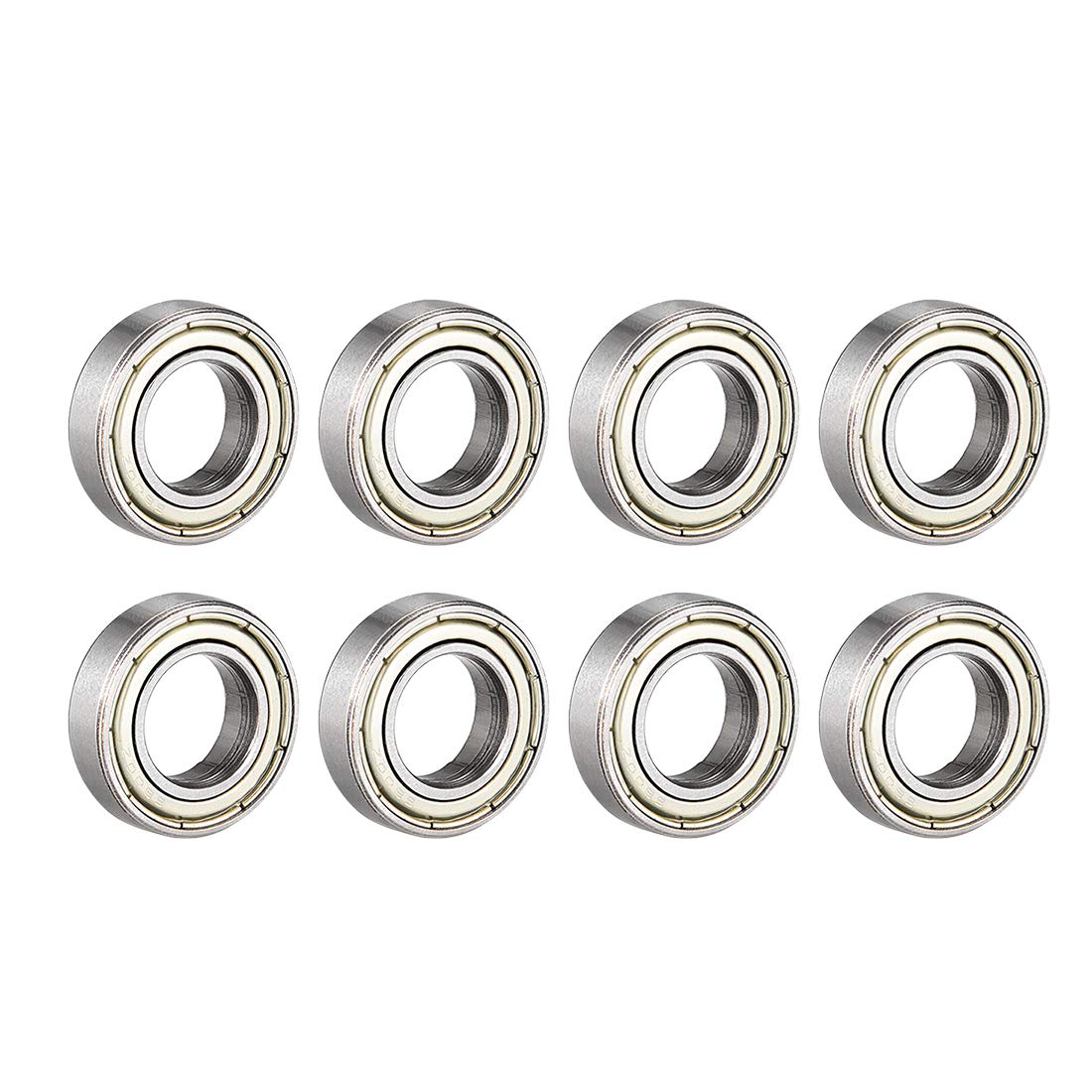 6800ZZ Deep Groove Ball Bearing Double Shield 6800-2Z 1080800, 10mm x 19mm x 5mm Carbon Steel Bearings (Pack of 8)