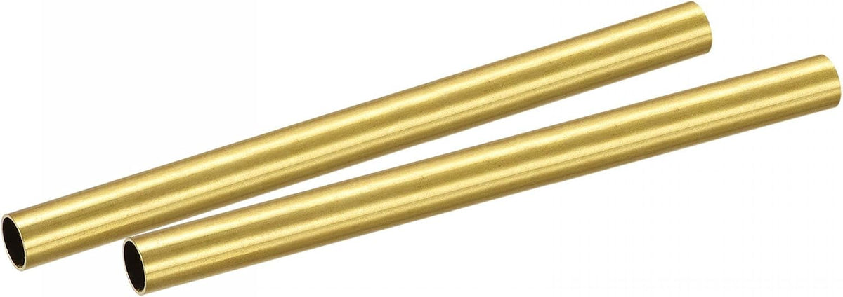 Brass Round Tube 7.5mm OD 0.5mm Wall Thickness 100mm Length Pipe Tubing 2 Pcs