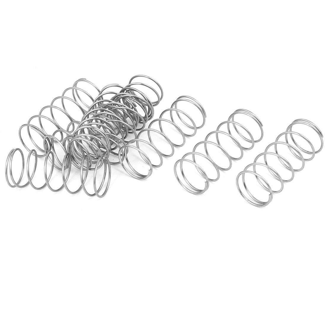 Compression Spring,304 Stainless Steel,14mm OD,0.8mm Wire Size,35mm Free Length,Silver Tone,10Pcs