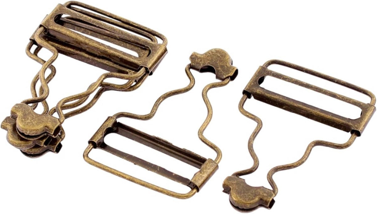 LinkMejor 5Pcs 32mm Inside Width Metal Dungaree Fasteners Clip Suspender Buckles for Sewing Jackets Jumpsuits