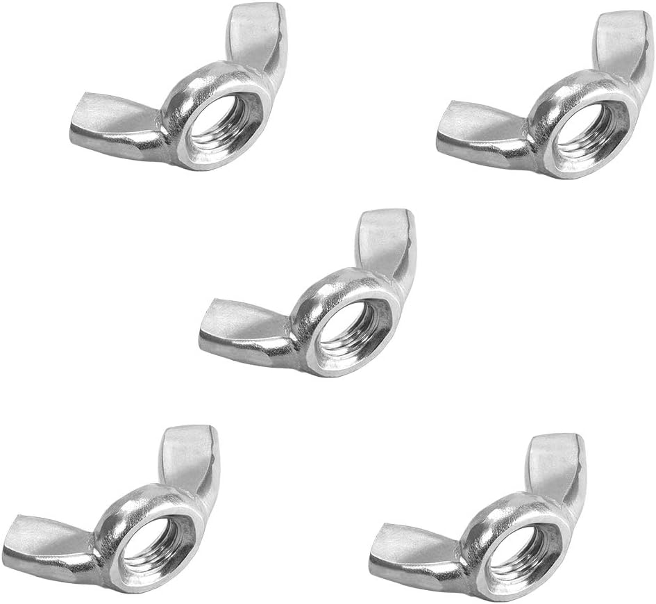 M10 Wing Nuts, Carbon Steel Zinc Plated Fasteners Parts Hurrican Screws Hand Twist Tighten Ear Butterfly Nut, 5pcs