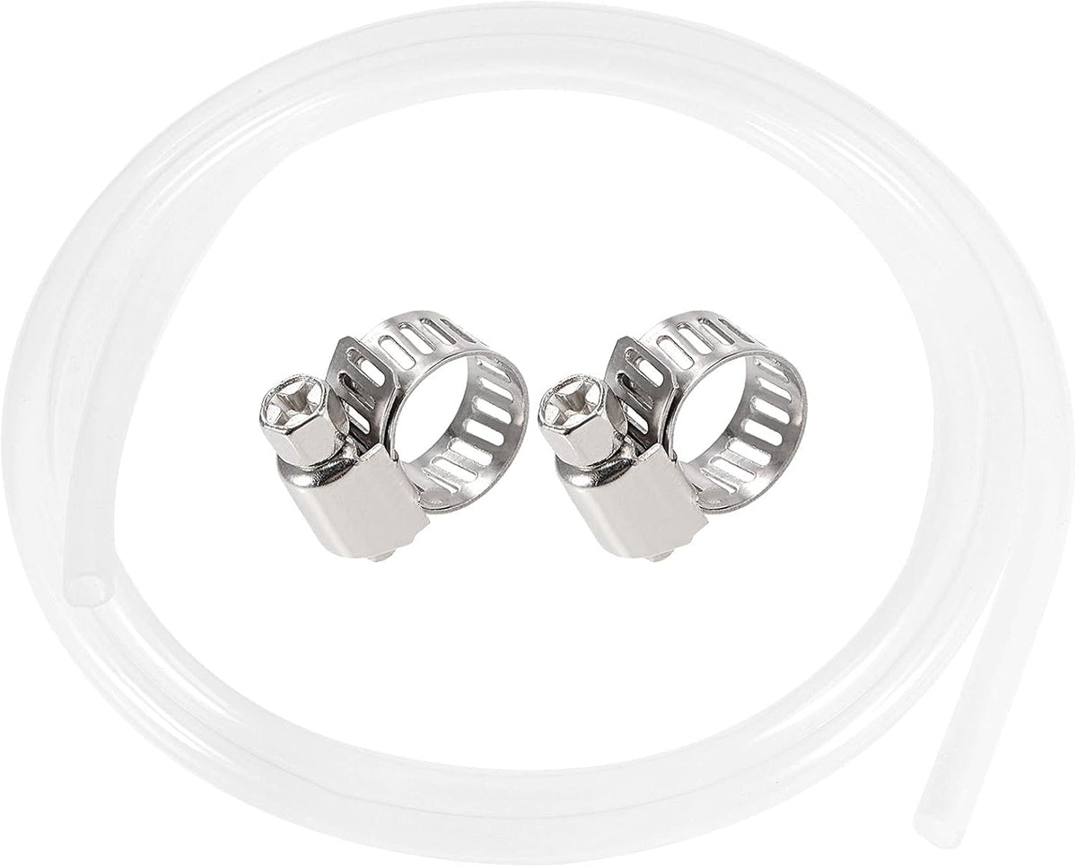 Silicone Tubing 7mm ID 3/8"(9mm) OD 5ft(1.5m) Silicone Rubber Tube Air Hose Water Pipe Clear with Clamps