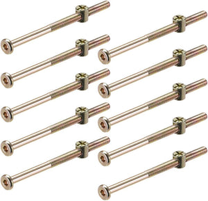 M6 x 110mm Furniture Bolts Nut Set Hex Socket Screw with Barrel Nuts Phillips-Slotted Half Thread Zinc Plated 20 Sets