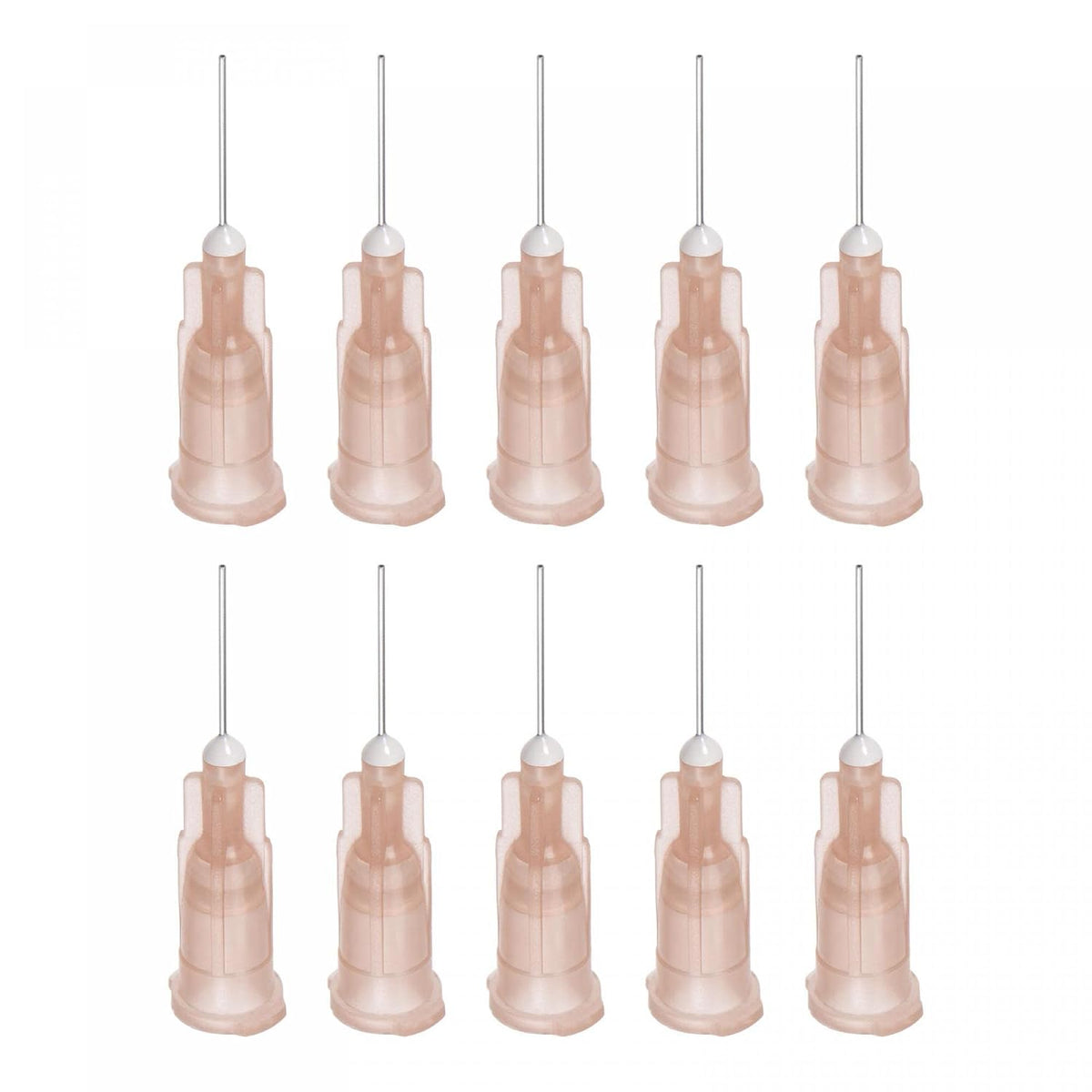 Industrial Blunt Tip Dispensing Needle with Luer Lock for Liquid Glue Gun, 26G 1/2", 10 Pcs (Light Brown)
