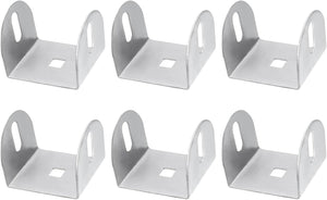 6 Pcs U Bracket for 2.13 Panels, 45 x 51 x 38mm Metal U Shaped Fasteners Brackets for Guardrail or Partitions Connection, Silver