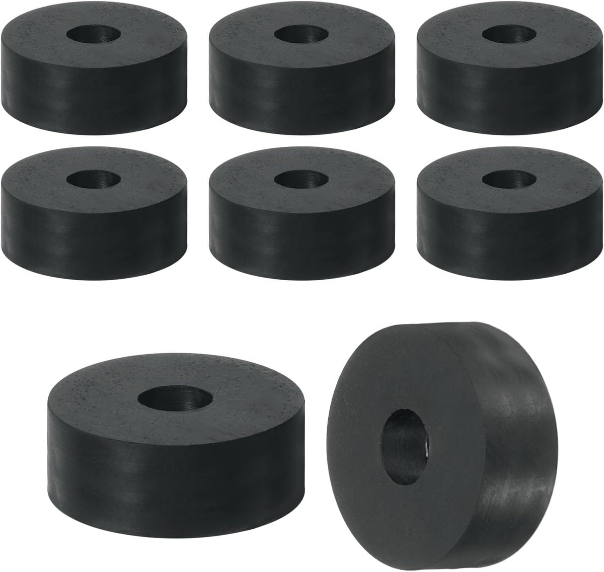 10Pcs Thick Rubber Spacer, 1-1/2 Inch OD x 3/8 Inch ID x 9/16 Inch Thickness Round Rubber Bushings Anti Vibration Flat Spacer Washers for Home Industrial Machinery