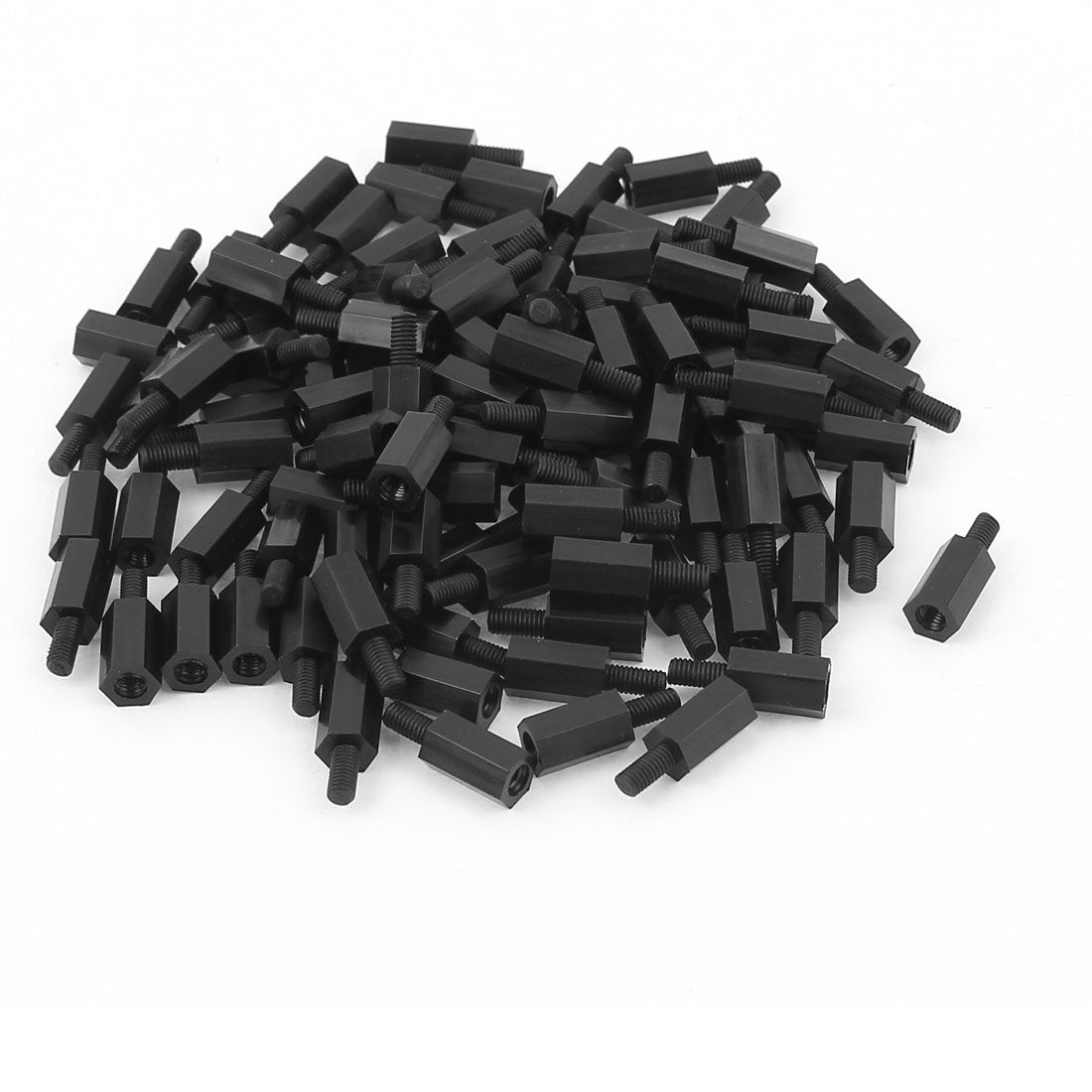 M3 10+6mm Male Female Thread Nylon Hex Standoff Spacer Pillar 100pcs