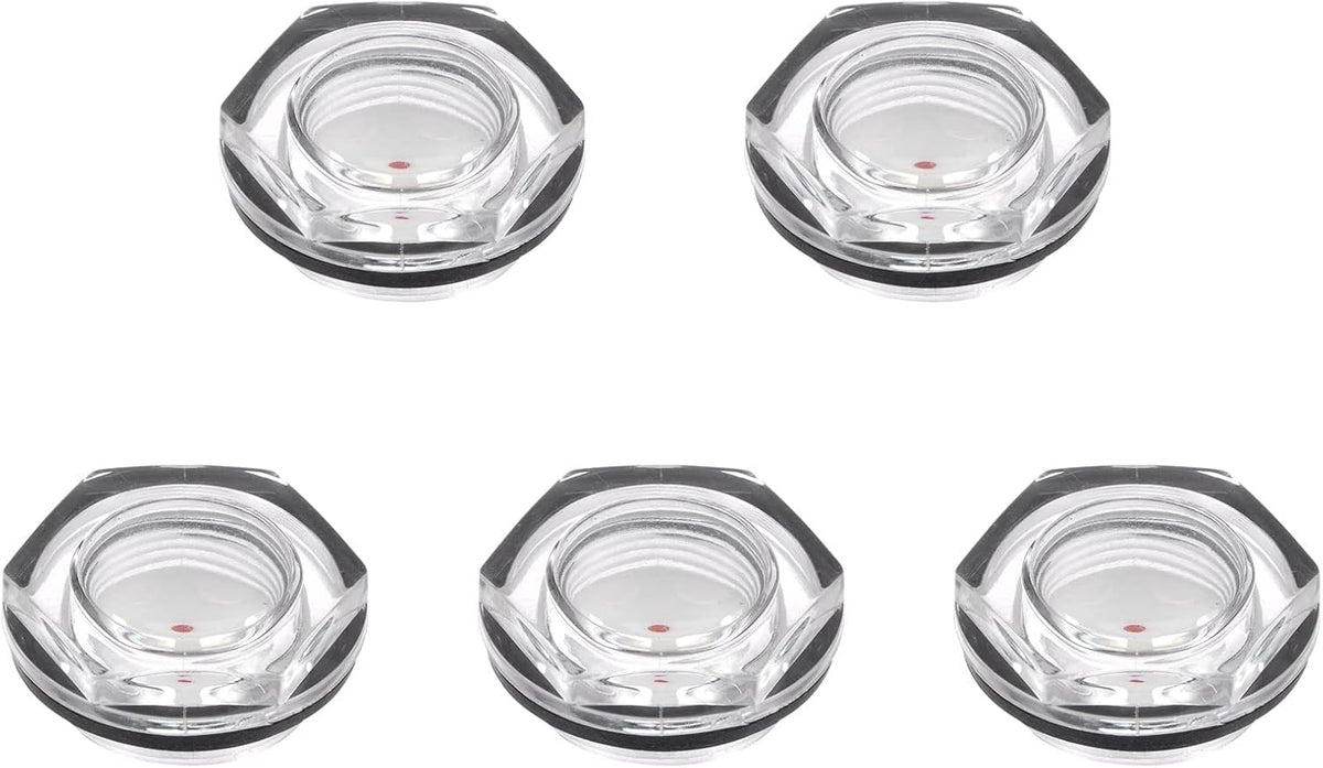 Air Compressor Oil Level Gauge Sight Glass M33x1.5mm Male Threaded Glass Liquid Indicator Sight Window 5Pcs