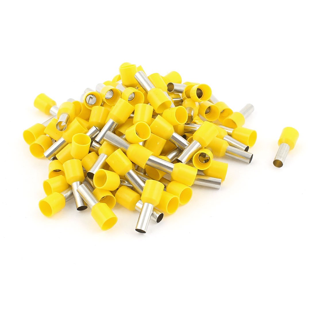 Crimp Wire End Insulated Bootlace Ferrule Terminal with 100 Piece, 10 mm, Yellow
