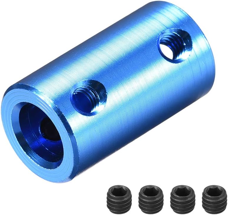 6mm to 8mm Bore Rigid Coupling Set Screw L25XD14 Aluminum Alloy,Shaft Coupler Connector,Motor Accessories,Dark Blue,4pcs