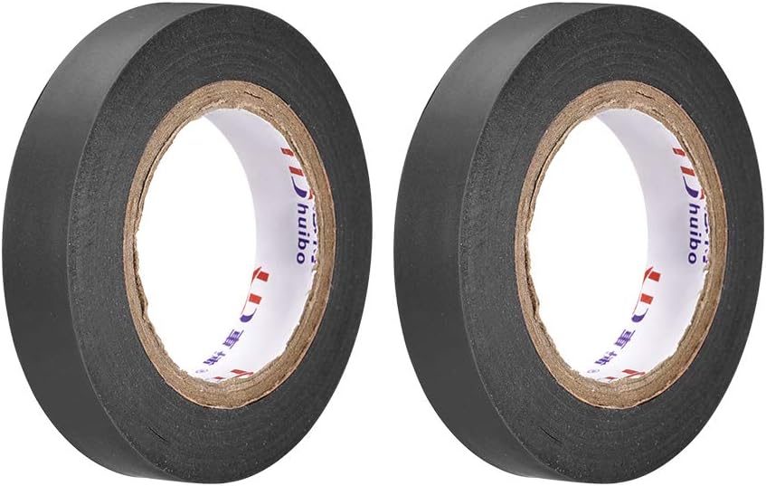 Insulating Tape 15mm/0.59inch Width 14.5M/47.5ft Long 0.15mm Thick PVC Electrical Tape Rated for Max. 400V 80C Use Black 2pcs