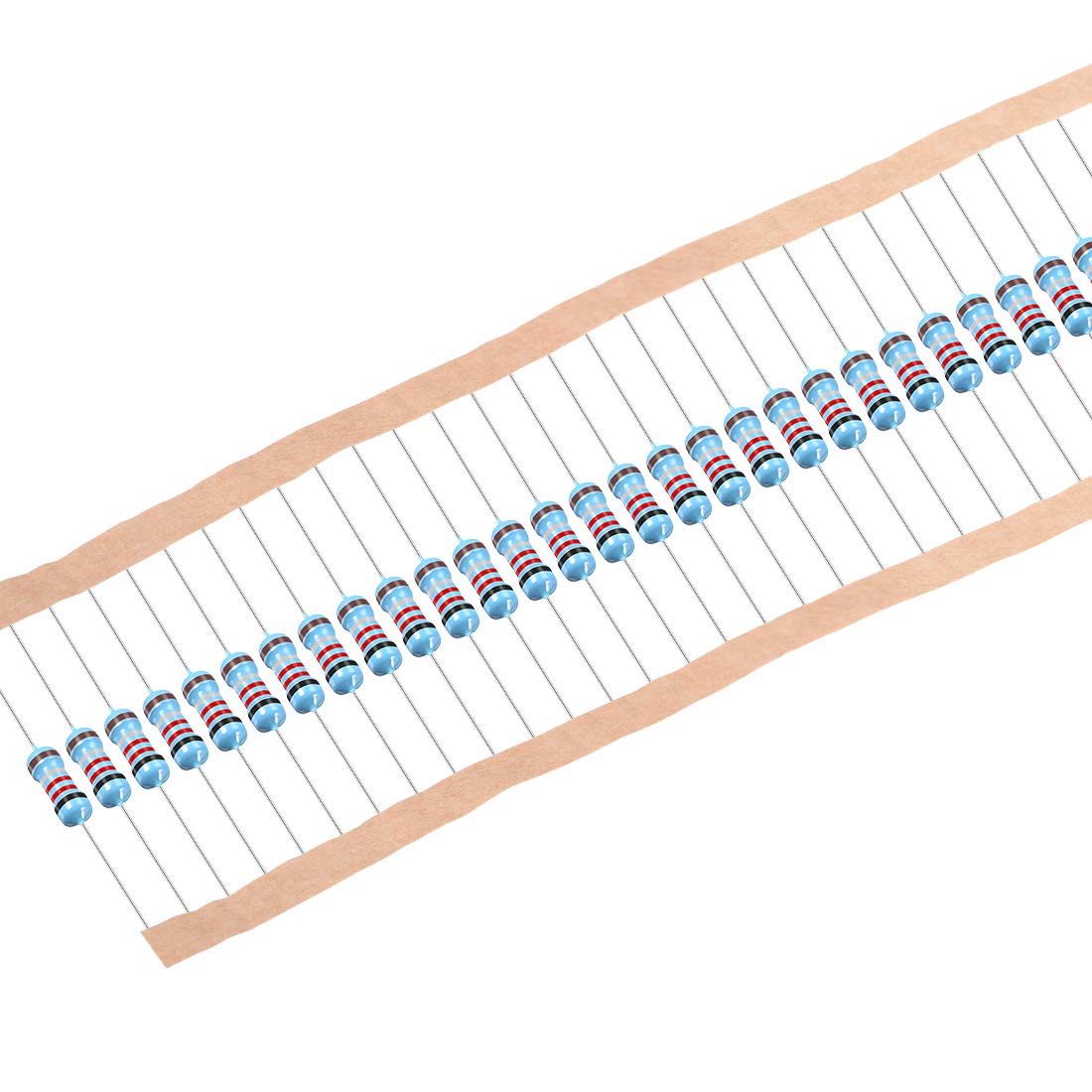 50Pcs 0.22 Ohm Resistor, 1/2W 1% Tolerance Metal Film Resistors, Lead, 5 Bands for DIY Electronic Projects and Experiments