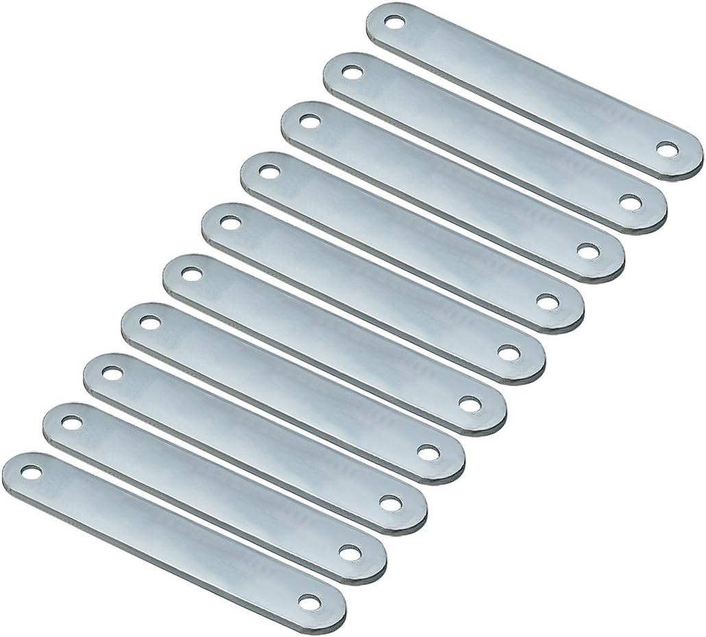 Repair Plate, 76mmx12mm, Flat Fixing Mending Corner Brace Bracket Connector, Pack of 10