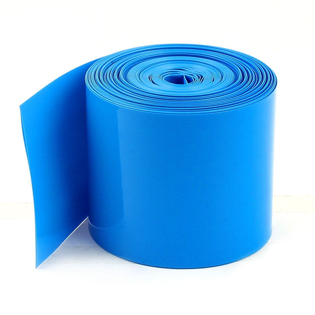 10Meters 50mm Width PVC Heat Shrink Wrap Tube Blue for 2 x 18650 Battery
