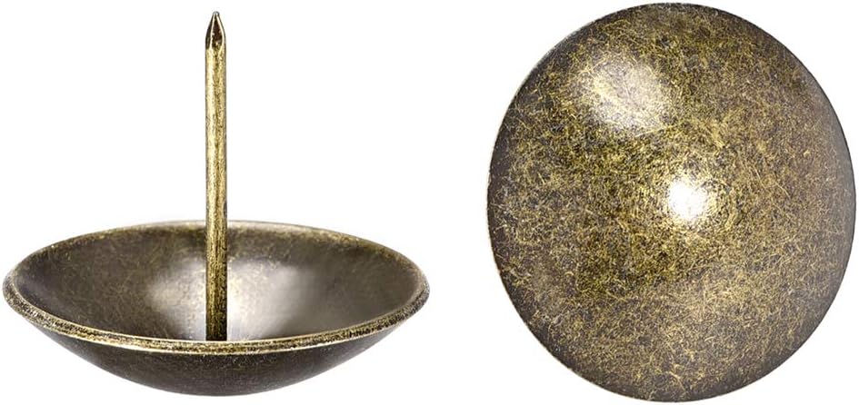 Upholstery Nails Tacks 40mm Dia 37mm Height Retro Round Thumb Push Pins Bronze Tone for Furniture Sofa Headboards, 10 Pcs