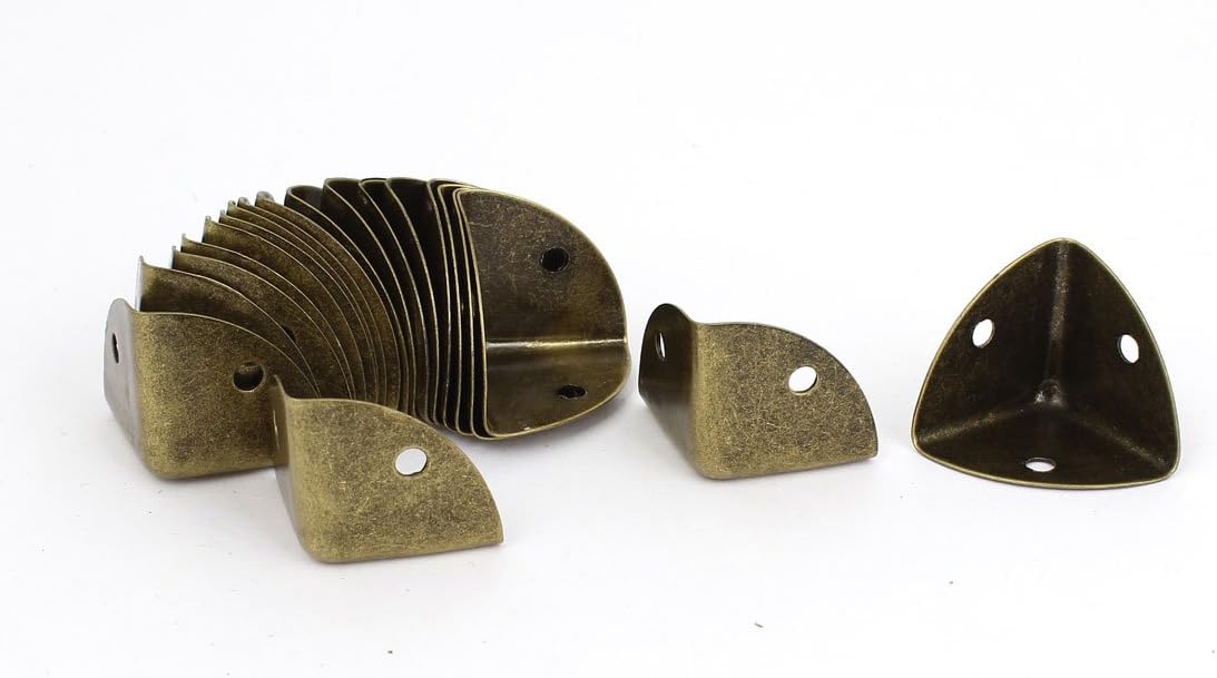 Triangle Box Case Edge Corner Protector Bracket 20 Pcs Bronze Tone