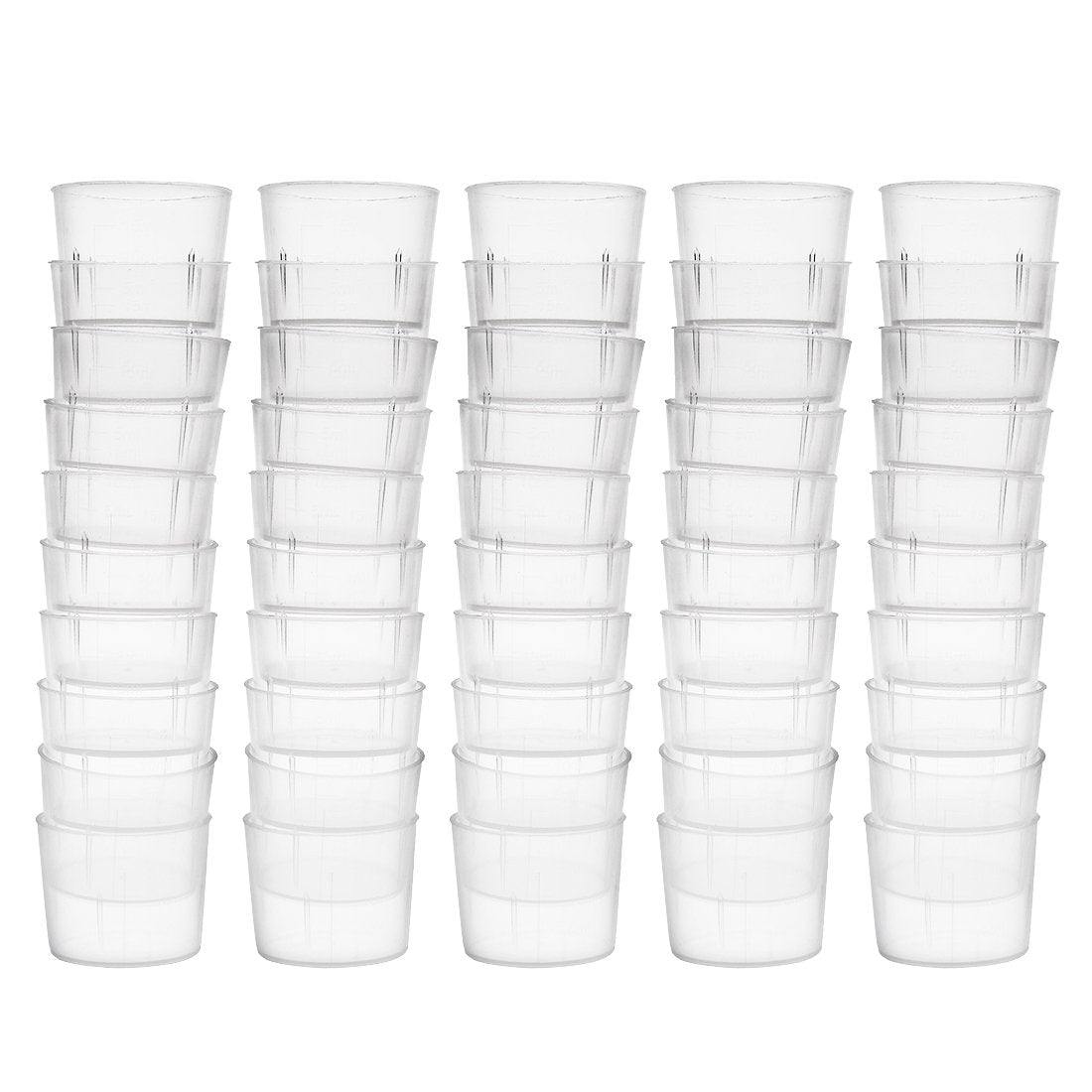 Measuring Cup 15ml PP Plastic Graduated Beaker Transparent for Lab Kitchen liquids 50pcs
