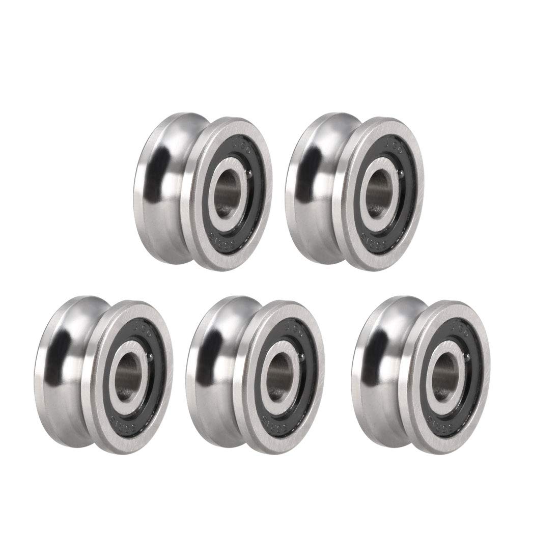 SG15 Deep U Groove Ball Track Guide Bearing 5mmx17mmx8mm Double Sealed (GCr15) Chrome Steel Bearings 5pcs